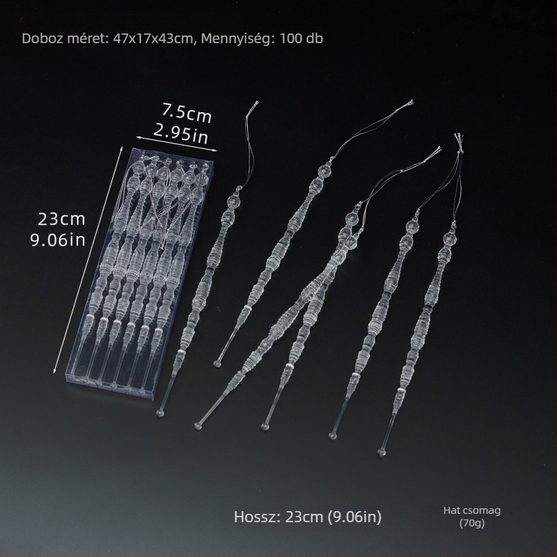 25 darab átlátszó akril hópelyhek függő díszek karácsonyi és esküvői dekorációkhoz, lógató kiegészítők