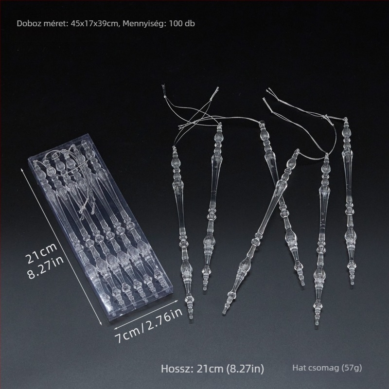 25 darab átlátszó akril hópelyhek függő díszek karácsonyi és esküvői dekorációkhoz, lógató kiegészítők