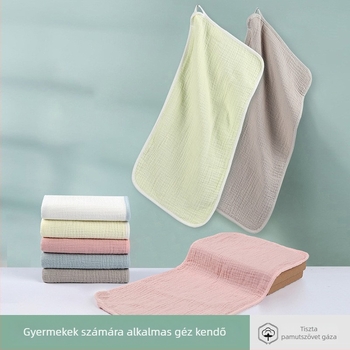 4 réteg géz gyerekek arc törölközője, 100% pamut, puha, egyszínű mintázat, szennyeződés elleni