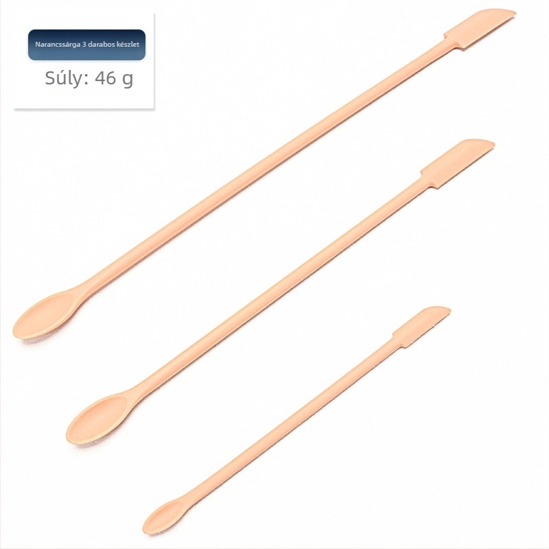 Mini szilikon spatula készlet sütéshez éles hegyű, tartalmaz kozmetikai üveg spatulát és lekvárkanalat, 3 darab — szilikon, Kenna, 2018