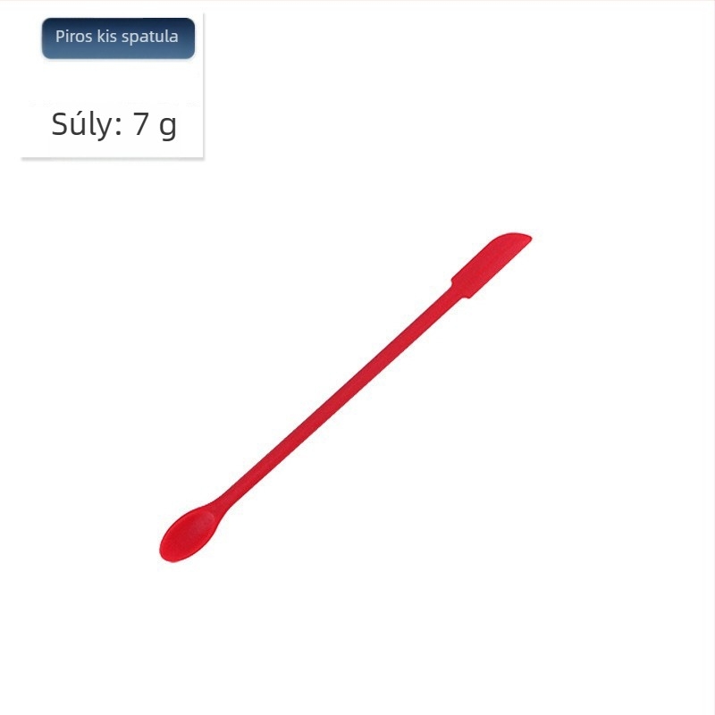 Mini szilikon spatula készlet sütéshez éles hegyű, tartalmaz kozmetikai üveg spatulát és lekvárkanalat, 3 darab — szilikon, Kenna, 2018