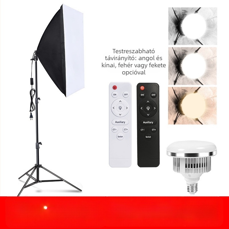 Professzionális LED gomba lámpa fotózáshoz távirányítóval – dimmelhető, szabályozható színhőmérséklet és fényerő, élő közvetítéshez és fotózáshoz