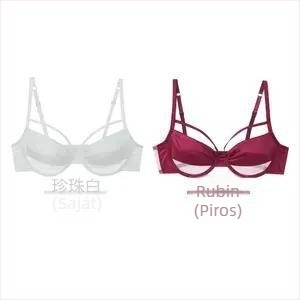 Nylon melltartó; kosár 3/4; vékony öntött kosár; rögzített dupla pántok; összesűrítő funkció