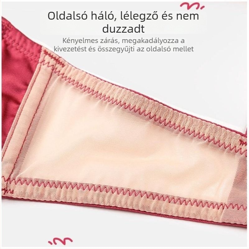 Nylon melltartó; kosár 3/4; vékony öntött kosár; rögzített dupla pántok; összesűrítő funkció