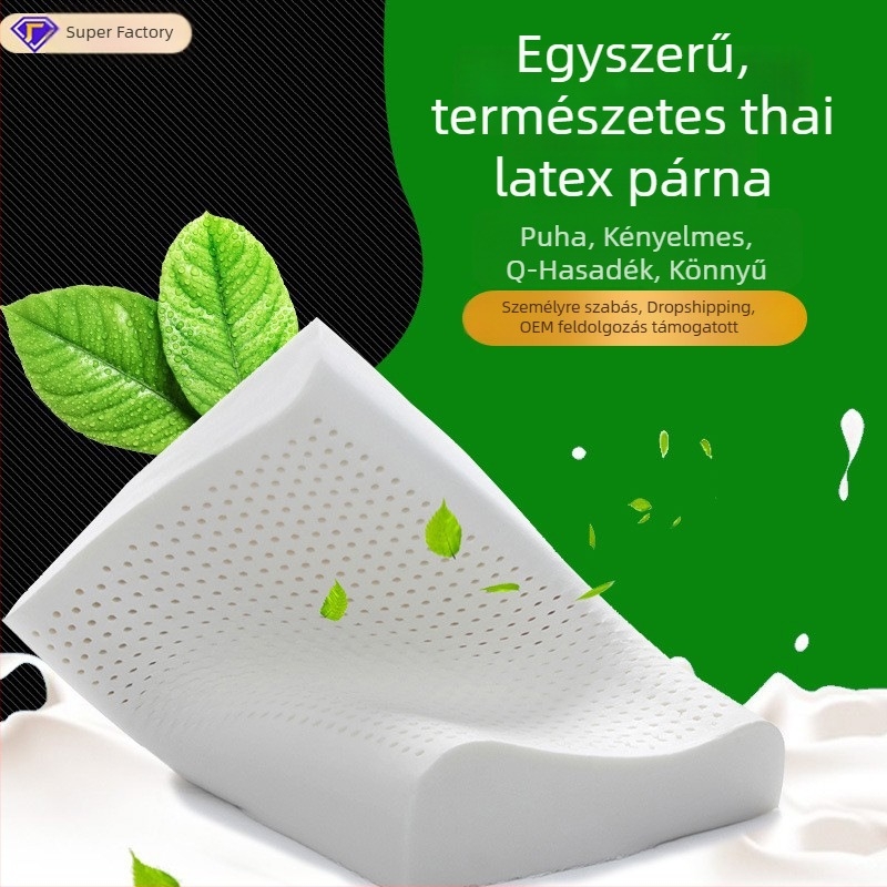 BaoShiKang Természetes latex párna, téglalap alakú, 1–2 kg, latex tartalom >90%