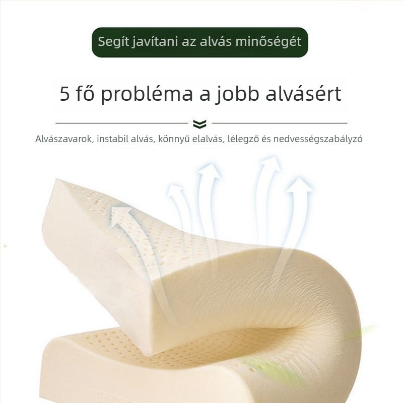 BaoShiKang Természetes latex párna, téglalap alakú, 1–2 kg, latex tartalom >90%
