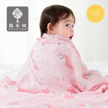 Muslintree/Cotton Tree Bambusz rost – Nyári baba SWADDLE wrap újszülötteknek, mintázat állat/mesefilm