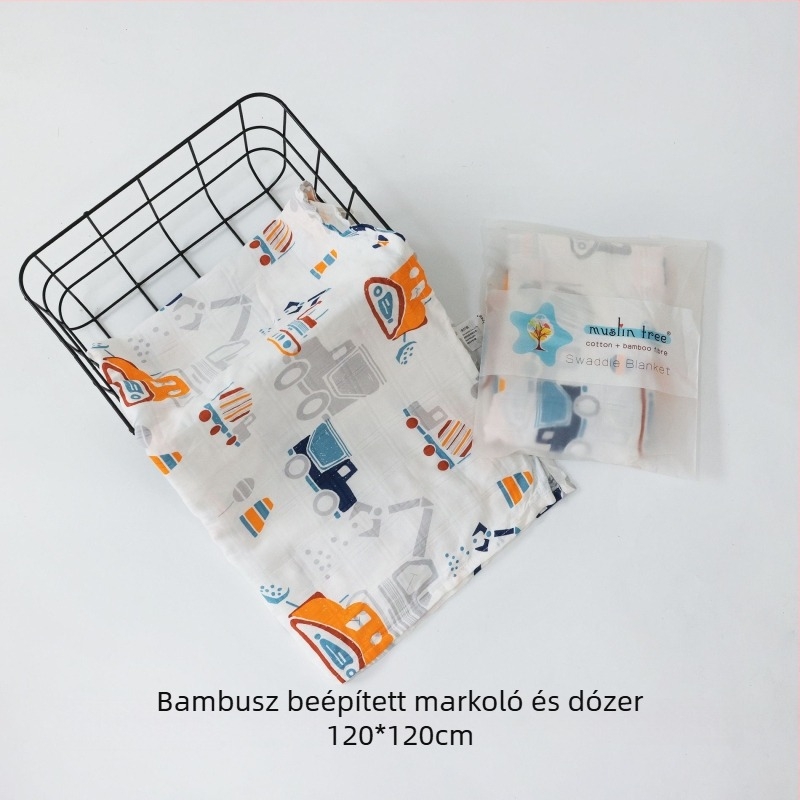 Muslintree/Cotton Tree Bambusz rost – Nyári baba SWADDLE wrap újszülötteknek, mintázat állat/mesefilm