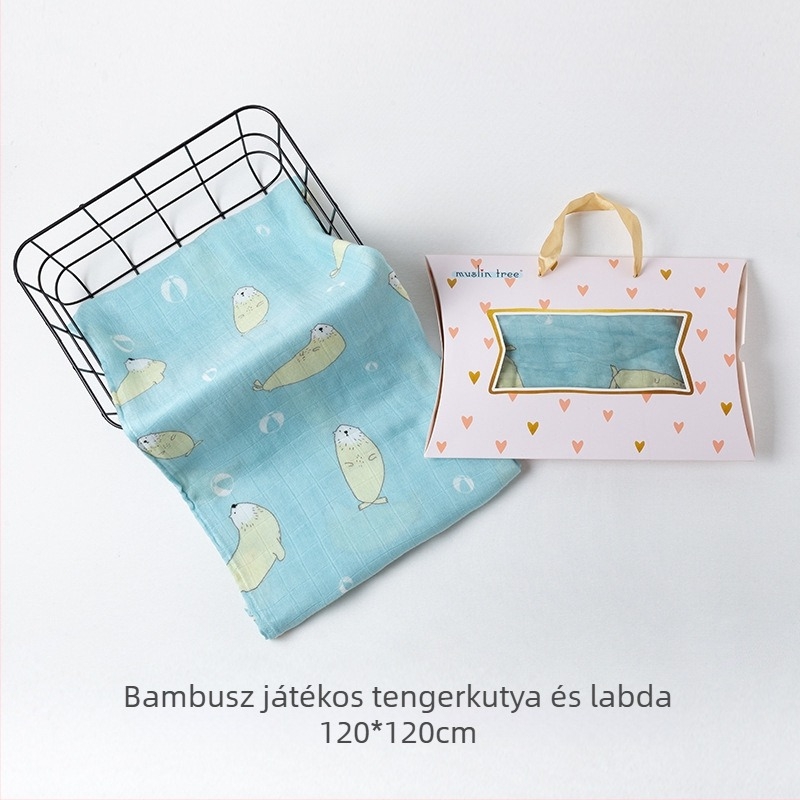 Muslintree/Cotton Tree Bambusz rost – Nyári baba SWADDLE wrap újszülötteknek, mintázat állat/mesefilm