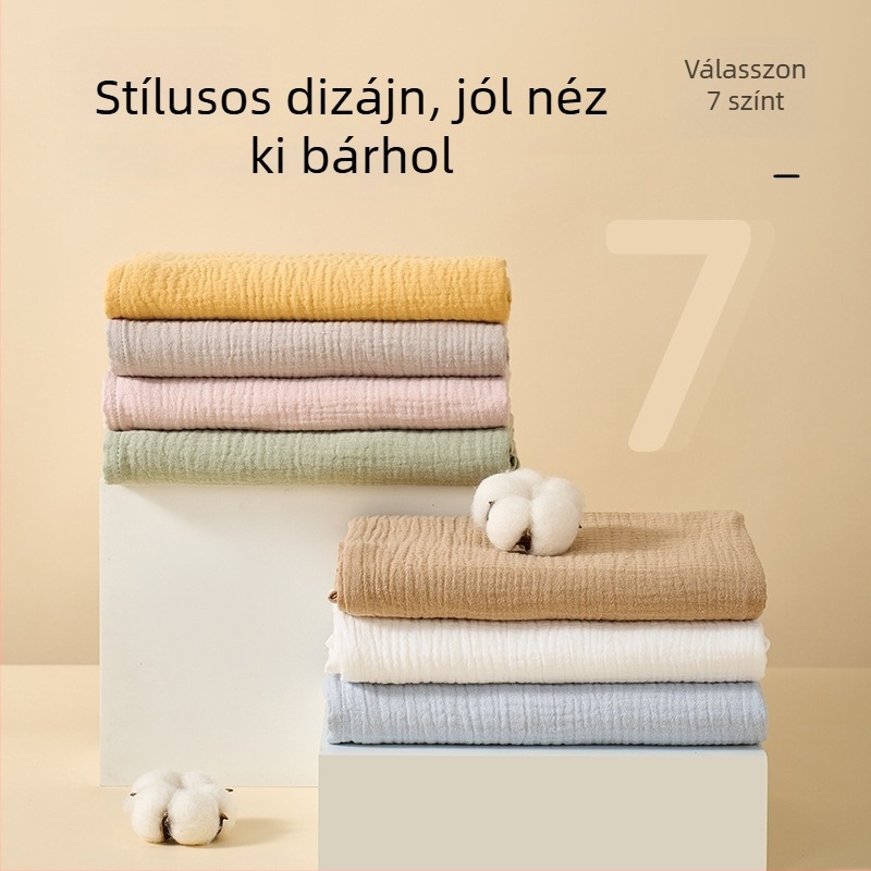 Baba dupla réteg géz törölköző, 100-200 g, 100% gyapot, négy évszakos használat, egyedi feldolgozás