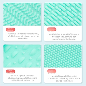 Szilikonból készült sminkecset tisztító, összecsukható tisztító tál, modell XMS01