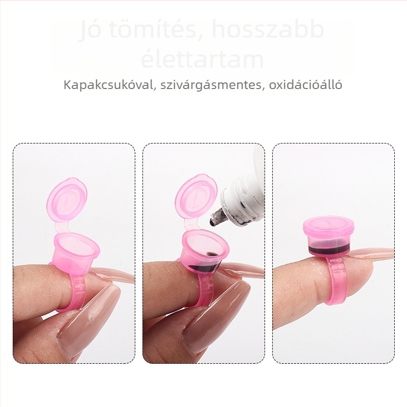 Szemszál-tetoválás és szemöldök-tetoválás flip-top gyűrűs pohár, 45 g, 360 darabos csomag