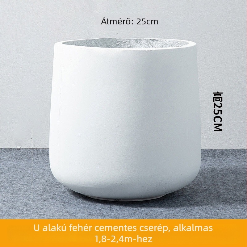 Nordic stílusú cementes virágtartó fonott kosárral, padlón álló bonsai-edény