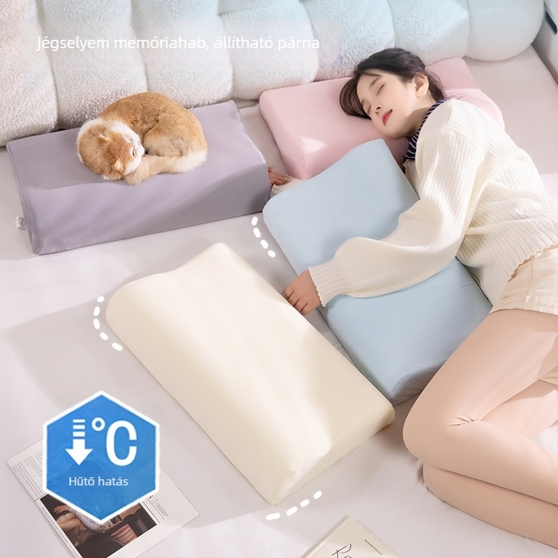 Memóriahabos párna, Ice Silk anyag, hullámos forma, általános használatra