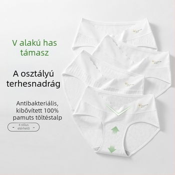 Pamut kismama fehérnemű – alacsony derék, pocaktámasz, lélegző, antibakteriális, egész évben viselésre