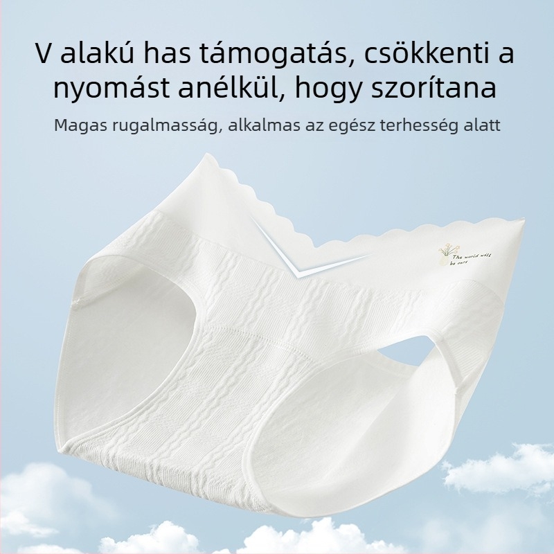 Pamut kismama fehérnemű – alacsony derék, pocaktámasz, lélegző, antibakteriális, egész évben viselésre