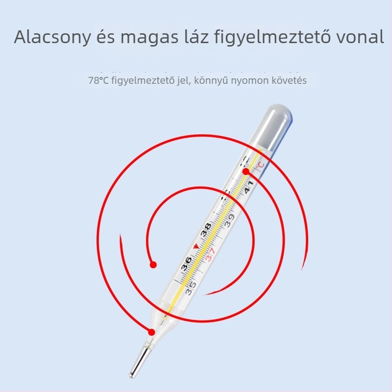 Orvosi minőségű hőmérő, nagy kijelzővel, üvegből, Sanshan, 1 dobozos csomag