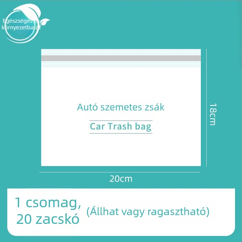 Qiwang Autóba tartozó szemeteszacskó — önálló kialakítás, műszerfalra szerelhető, vízálló műanyag tárolózsák