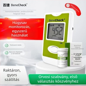 Baijie húgysav-detektáló — egyed használatú vér húgysav-analizátor tesztcsíkokkal, 10/25 csík dobozonként, 20172400021 nemzeti engedély