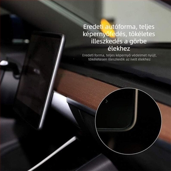 Tesla Model 3 középkonzol navigációs kijelzője és hátsó terület védőfólia – temperált film, ujjlenyomat-mentes, olajálló