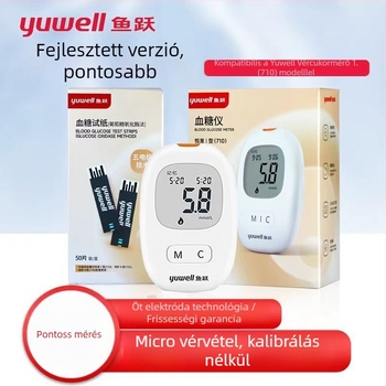 I-Type 710 vércukormérő, okos automata kód nélküli, otthoni használatra, tesztcsíkokkal, márka Leap of Fish