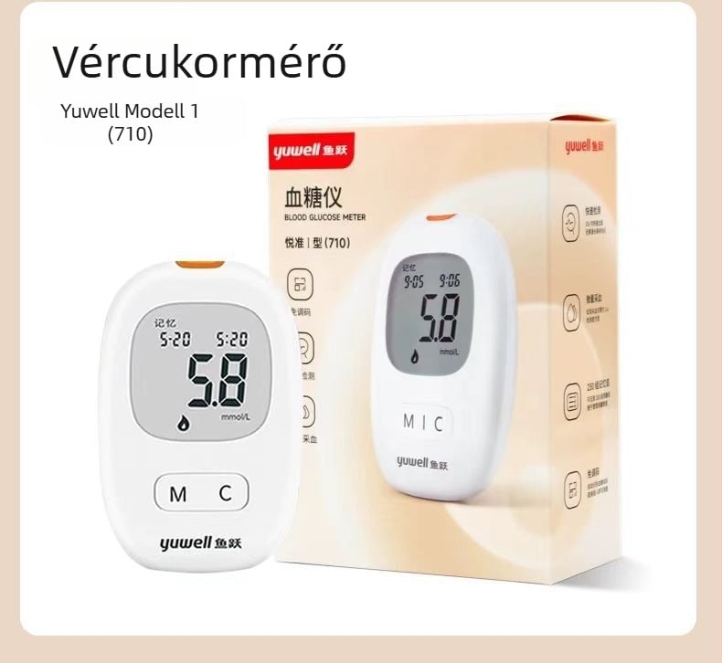 I-Type 710 vércukormérő, okos automata kód nélküli, otthoni használatra, tesztcsíkokkal, márka Leap of Fish