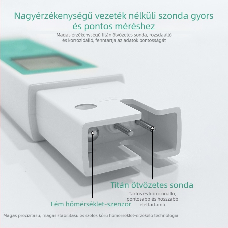 Hordozható TDS/EC vízteszter — kiváló pontosság, 0–9990 ppm tartomány, ±1 pontosság, 1 ppm felbontás, 3V tápegység