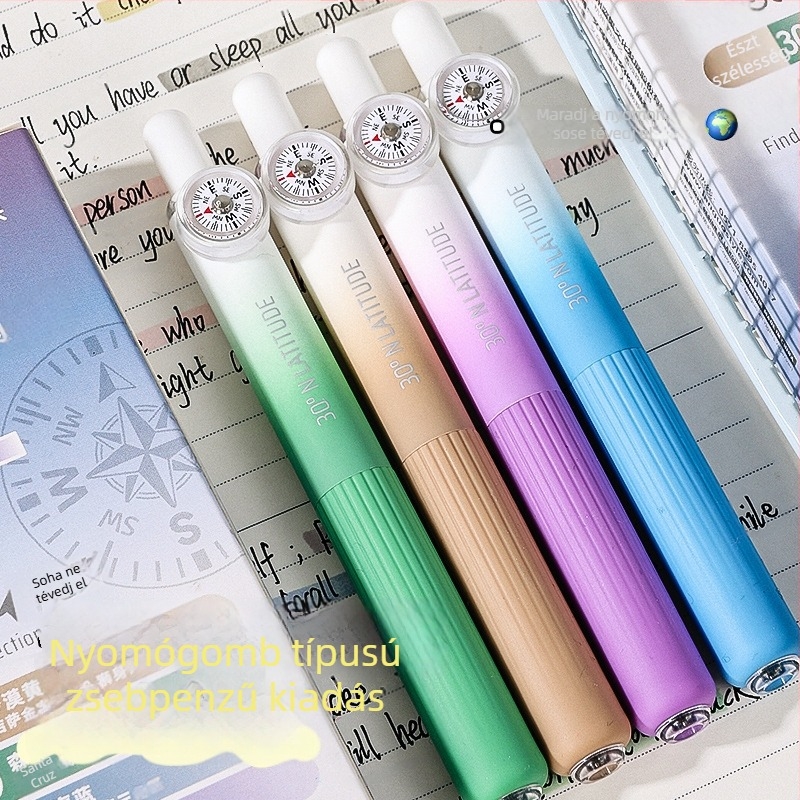 Blue fruit Compass zsebpen — műanyag test, rozsdamentes acél tollhegy, tömeg 60 g.