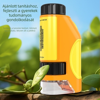 Hordozható gyermekmikroszkóp 50–300x, kézi megfigyelés oktatási célokra