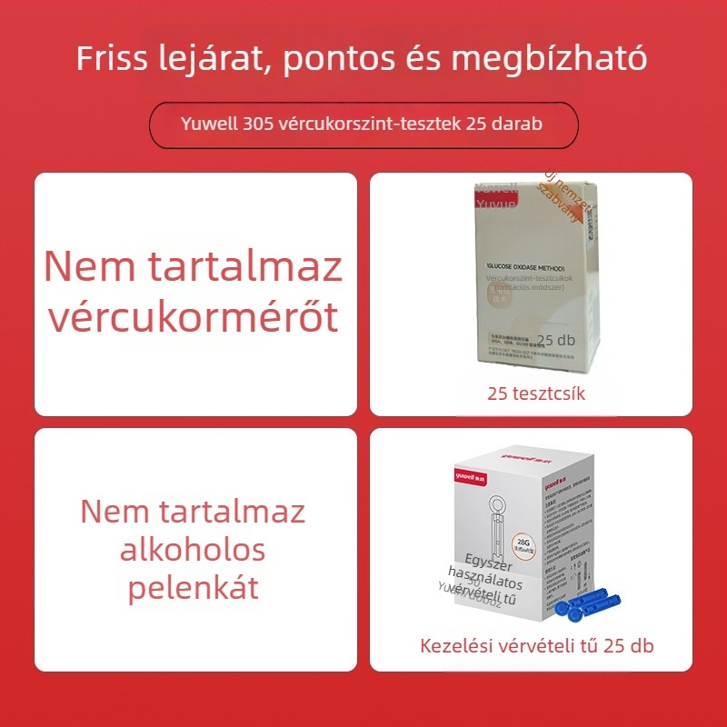 Vércukor-mérő egyedi csomagolású tesztcsíkokkal, otthoni használatra, teljesen automata tester, kalibrációs kód 306; Márka Leaping Fish