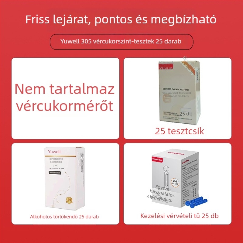 Vércukor-mérő egyedi csomagolású tesztcsíkokkal, otthoni használatra, teljesen automata tester, kalibrációs kód 306; Márka Leaping Fish