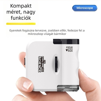 Mini mikroszkóp kulcstartó, elektromos tudományos játék biológia/kemia, ABS anyag, 192 darabos készlet, 7–14 éveseknek