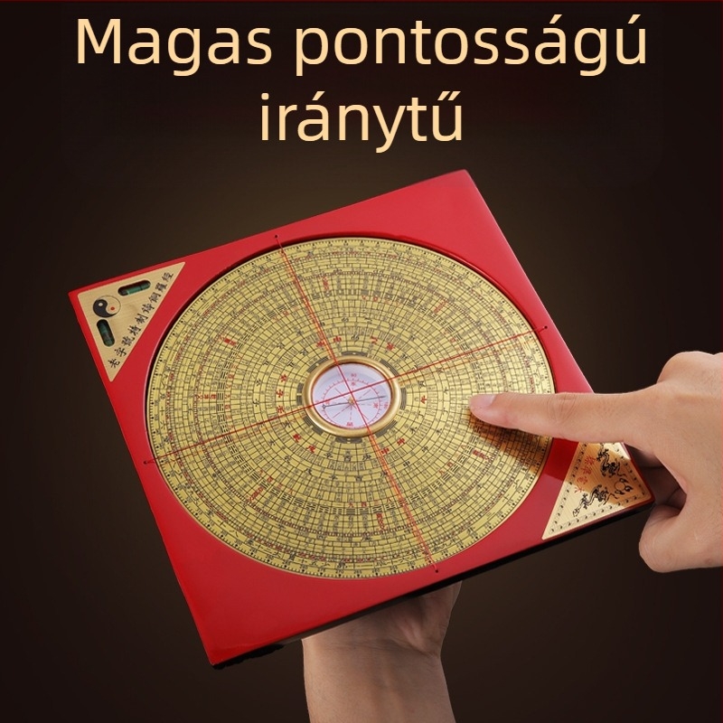 Réz kompasszkorong kínai stílusú - szoborszerű kivitel, Bagua nagy pontossággal