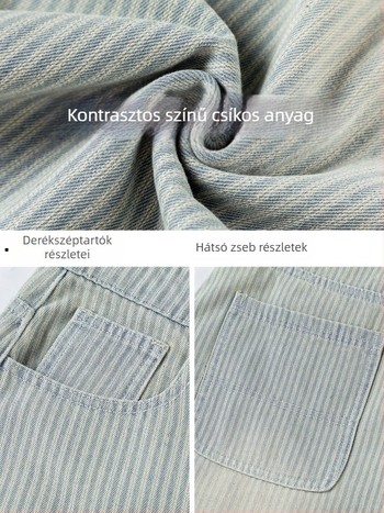 Farmernadrág - Street Trend, laza szabású, középmagas derekú, gombos záródású, hosszú nadrág