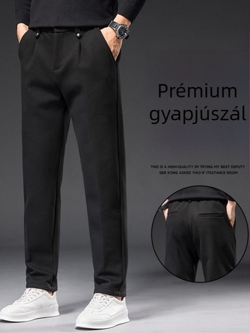 Mindennapi nadrág egyenes szabású, középmagas derék, cipzárral, 100% poliészter, őszi szezonra