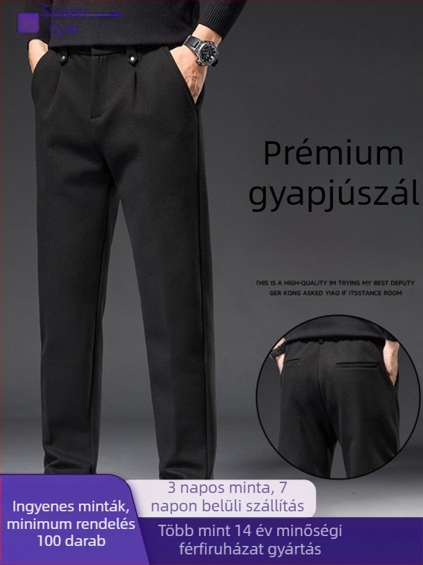 Mindennapi nadrág egyenes szabású, középmagas derék, cipzárral, 100% poliészter, őszi szezonra