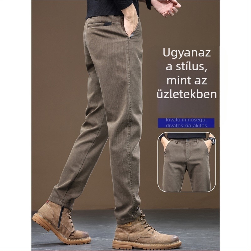 Férfi casual nadrág – egyenes szabás, pamut, enyhe elasztikusság, tavasz 2025
