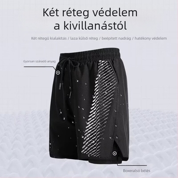 Férfi könnyű, gyorsan száradó sportshortok, laza szabás, poliészter, nyár