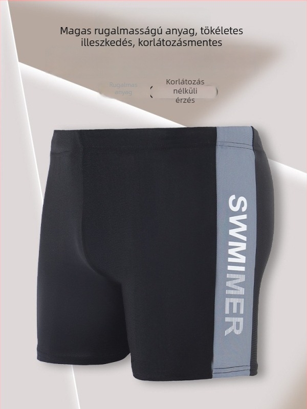 Férfi gyorsan száradó mintás boxer úszónadrág, 90% poliészter + 10% spandex, 150 g/m², bélés 100% poliészter