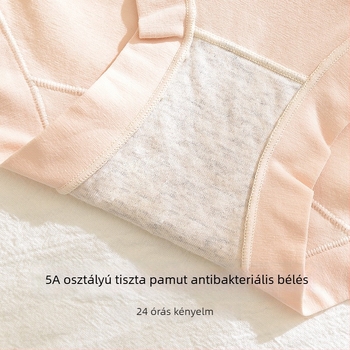 Női magas derekú pamut alsónemű — lélegző, hasi kontroll, antibakteriális; pamut 60-count; fő anyag 90–95% pamut; bélés 100% pamut