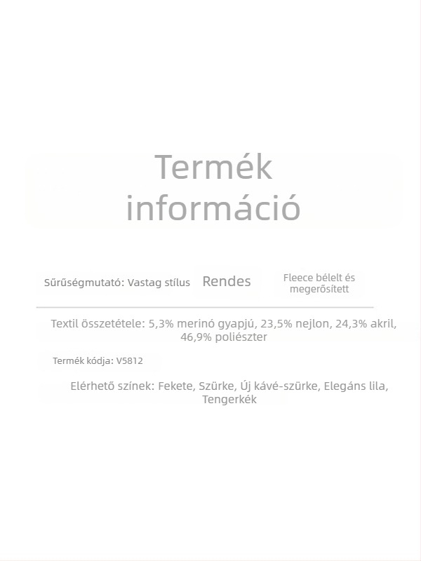 Férfi gyapjú V-nyakú pulóver, hosszú ujjú, fleece bélésű, 30–35% gyapjú, sűrű kötés