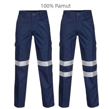 Munkásnadrág - 100% pamut, kopásálló, fényvisszaverő, légáteresztő, építés és bányászat területeire