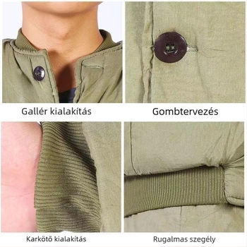 Pamut bélelt téli kabát — régi stílus, 95% tiszta pamut, férfi ruházat, 2025 tavasz