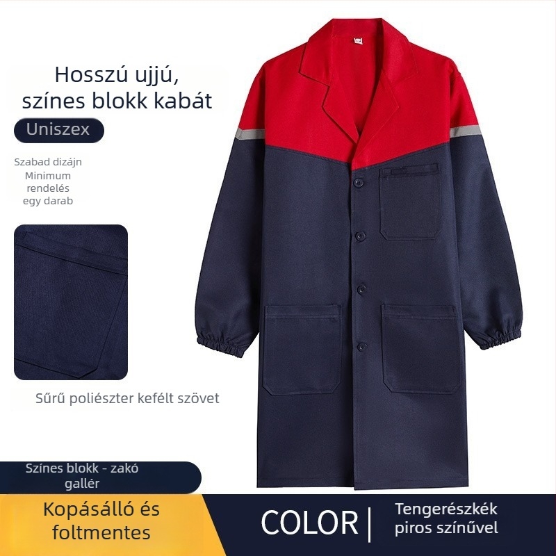 Férfi corduroy munkaruházat külső ruházat, hosszú szabás, folttiszta, poliészter, bélés 100%, négy évszak