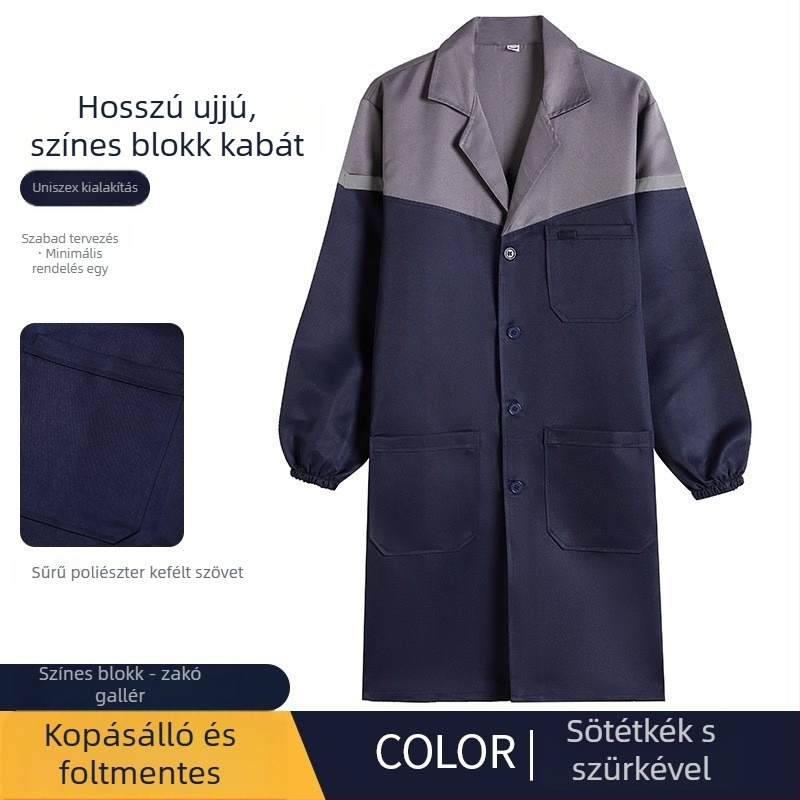 Férfi corduroy munkaruházat külső ruházat, hosszú szabás, folttiszta, poliészter, bélés 100%, négy évszak