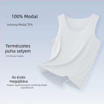 Férfi ujjatlan felső, Mulberry Silk Modal keverék, kerek nyak, könnyű 121–140 g/m², sportos stílus
