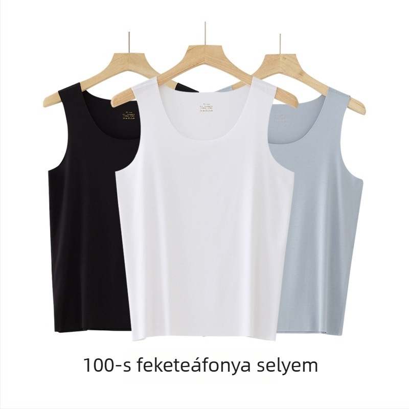 Férfi ujjatlan felső, Mulberry Silk Modal keverék, kerek nyak, könnyű 121–140 g/m², sportos stílus