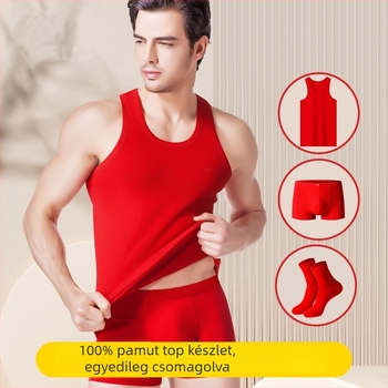 Férfi pamut mellény, Kangji Bird, 100% pamut, kerek nyakú, minden évszakra, középsúlyú anyag 141–160 g/m²