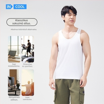 Férfi hátoldali mellény 100% pamutból, V-nyak, vékony anyag, modell XI58811, nyári szezon