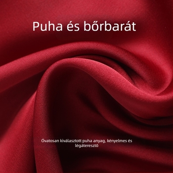 Jégselyem pizsama készlet pároknak, hagyományos kínai stílus, V-nyak, hosszú ujjú, hosszú nadrág